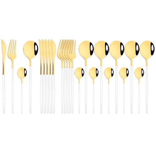 Commercial & Household 24Pcs Dinnerware Set Stainless Steel Flatware Tableware Commercial & Household 24Pcs Dinnerware Set Stainless Steel Flatware Tableware