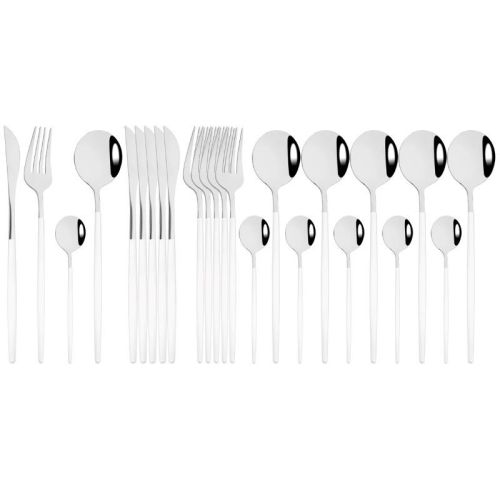 Commercial & Household 24Pcs Dinnerware Set Stainless Steel Flatware Tableware Commercial & Household 24Pcs Dinnerware Set Stainless Steel Flatware Tableware