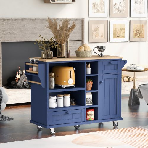 Kitchen Island Cart with Storage Cabinet and Two Locking Wheels,Solid wood desktop,Microwave cabinet Kitchen Island Cart with Storage Cabinet and Two Locking Wheels,Solid wood desktop,Microwave cabinet
